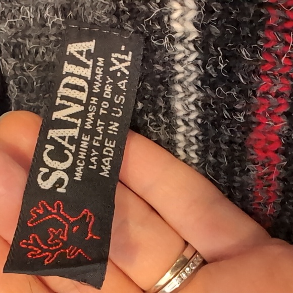 Vintage Scandia Wool Knit Cardigan Relaxed Grandpa Sweater Mens XL Grey Multi - Picture 9 of 12